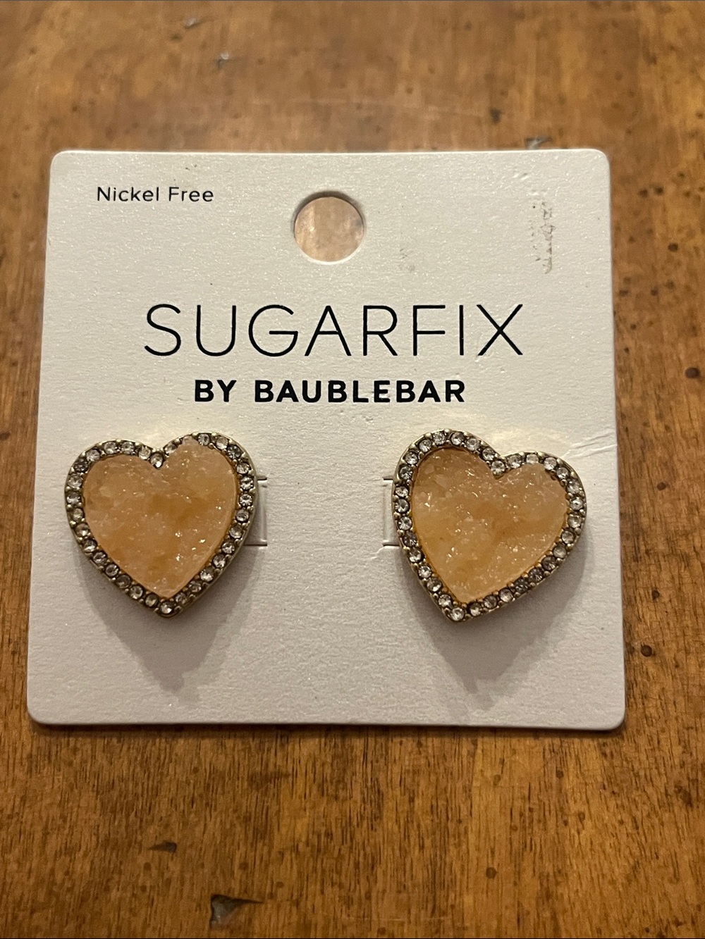 Sugarfix by BaubleBar heart druzy stud earrings